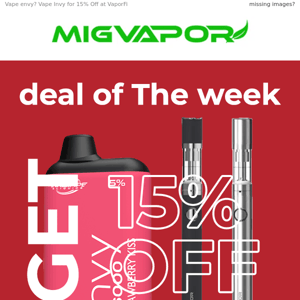 15% Off Mig and Invy disposables