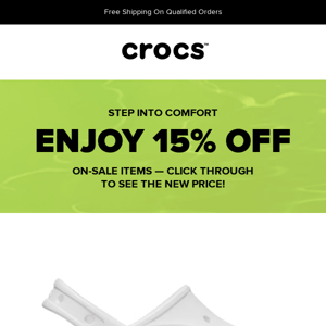 Price drop and 15% off your next Crocs order