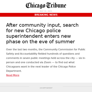 Search for new Chicago police superintendent enters new phase on the eve of summer
