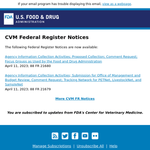 CVM Federal Register Notices