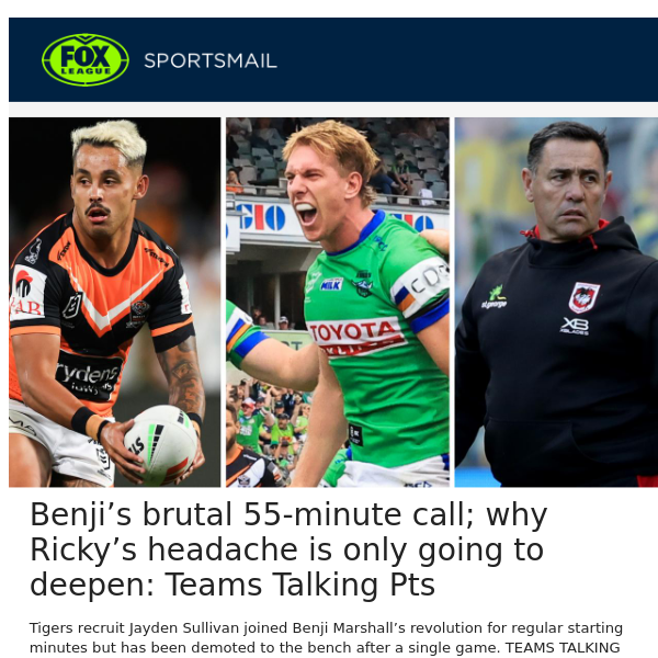 Benji’s brutal 55-minute call; why Ricky’s headache is only going to deepen: Teams Talking Pts