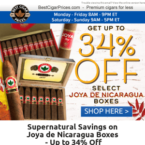 👻 Up to 34% Off Joya de Nicaragua Boxes 👻