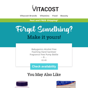 Vitacost, We Saved Your Item. 🛒