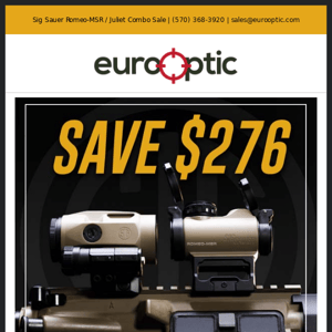 SAVE $276 on the Sig Sauer ROMEO-MSR Reflex Sight & JULIET3X Magnifier FDE Combo!