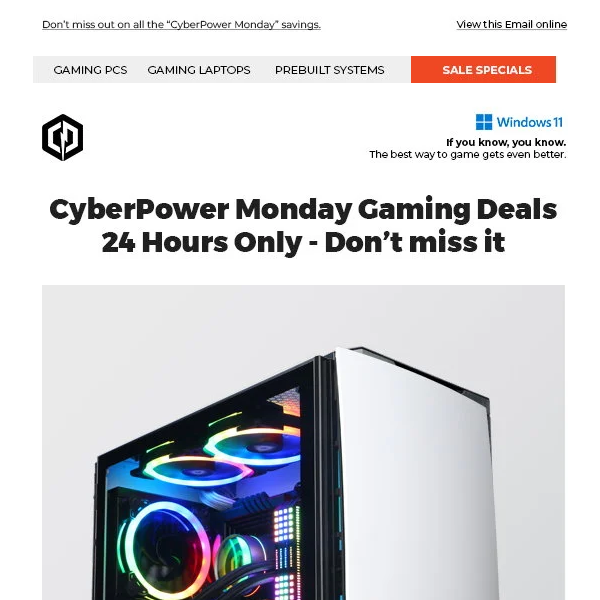 ✔ CyberPower Monday Gaming Sale - 24 Hours Only