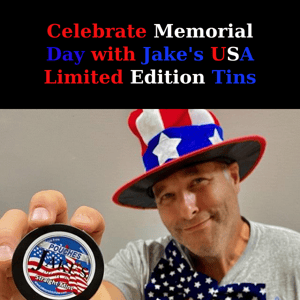 Jake's Celebrates Memorial Day with 20% off Limited Edition American Flag tins today