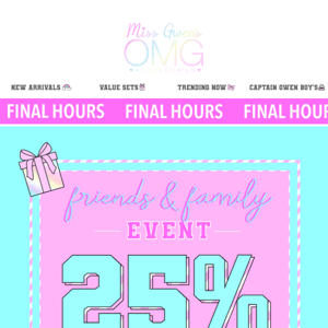 LAST DAY FOR 25% OFF SITEWIDE (For Real, This Time! 😢)