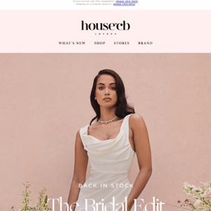 Back in Stock: Bridal Dresses For Brides-to-be