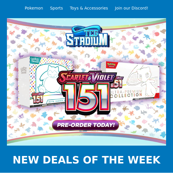 TCG Stadium | 🚨Deals of the Week! New Pokemon, MTG, &  more!🔥