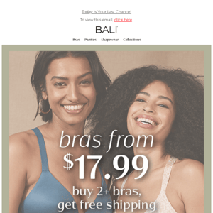 Ends Now: Bras from $17.99