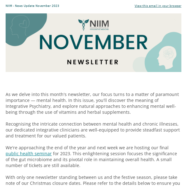 NIIM November Newsletter