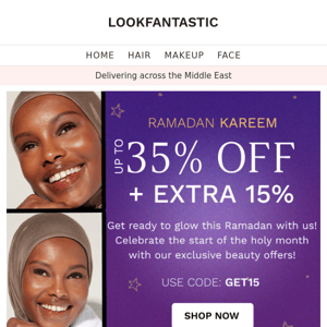 Ramadan Kareem☪️ Celebrate with + EXTRA 15%