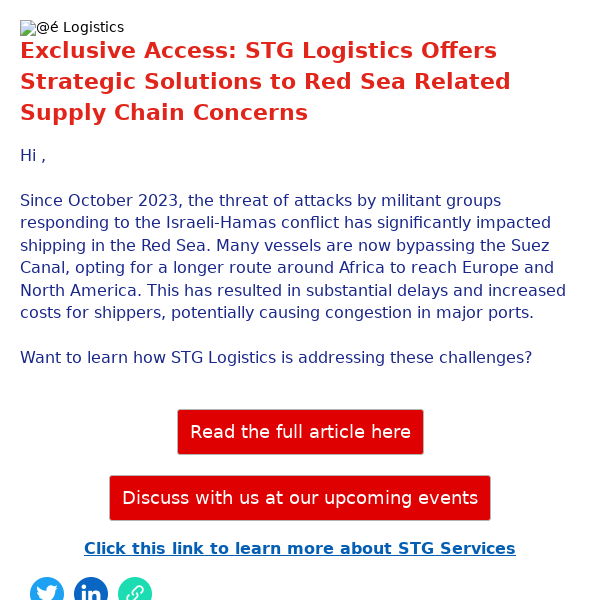 Exclusive Access: Strategic, Creative Problem Solving to Red Sea Related Supply Chain Concerns