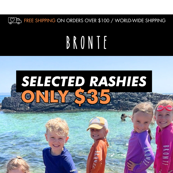 Selected Rashies Now Only $35 ⏰