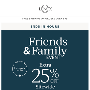 Last Call: 25% Off Sitewide