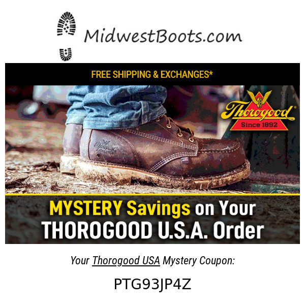 Mystery Savings on THOROGOOD USA Styles!