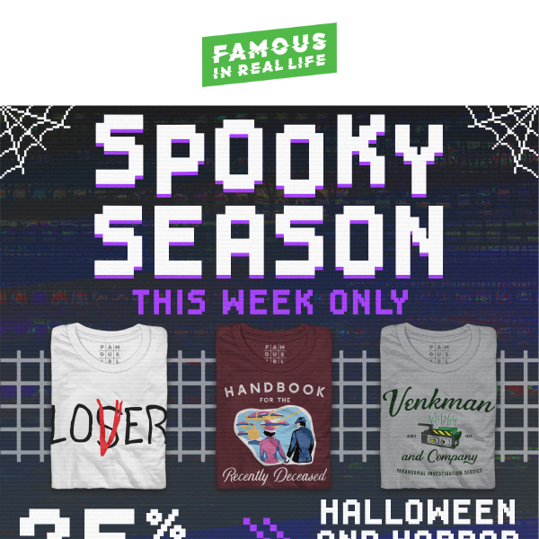 BOO! 25% Off Halloween & Horror Apparel This Week Only