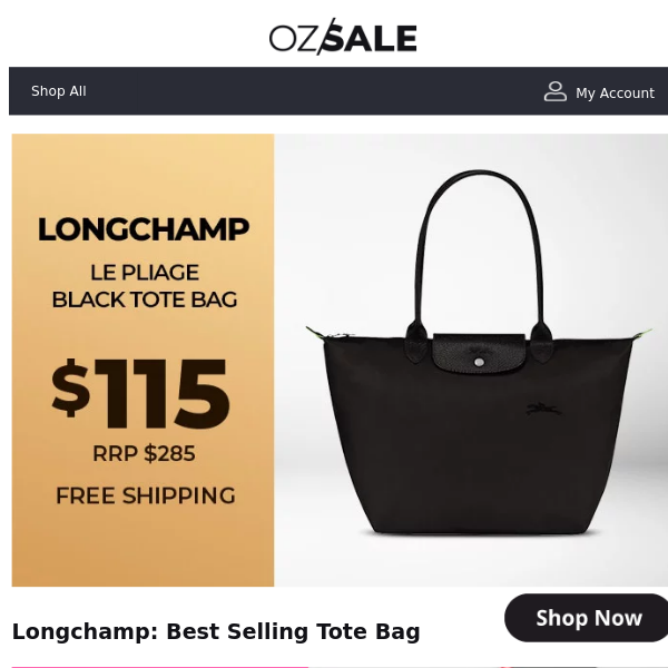 Longchamp Tote Bag $115 + Free Shipping