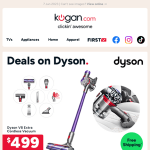 Dyson V8 Extra cordless vacuum only $499 plus free shipping - Why pay $849 at another store?