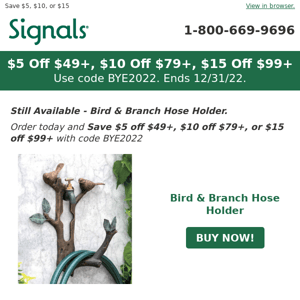 Up to $15 Off - Bird & Branch Hose Holder