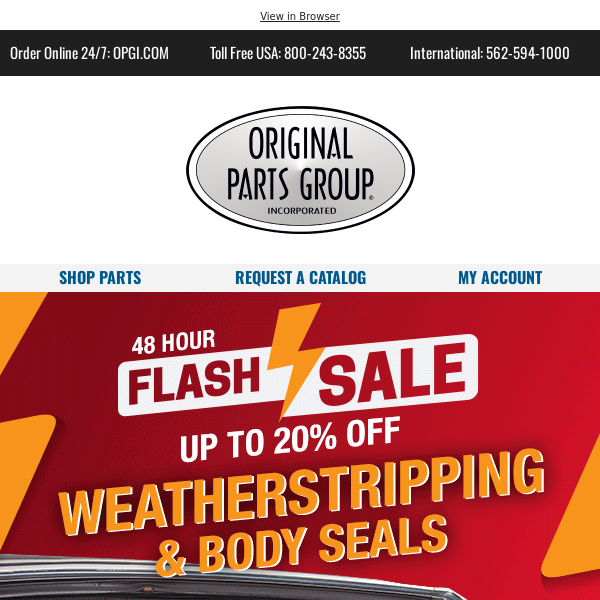 Big Discounts on Weatherstripping & Body Seals!✨