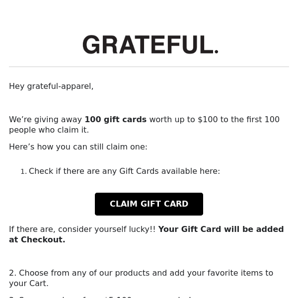 Act Fast! 100 Free Gift Cards Up For Grabs!