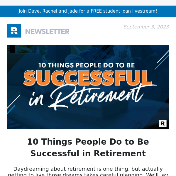 10 Things People Do to Be Successful in Retirement