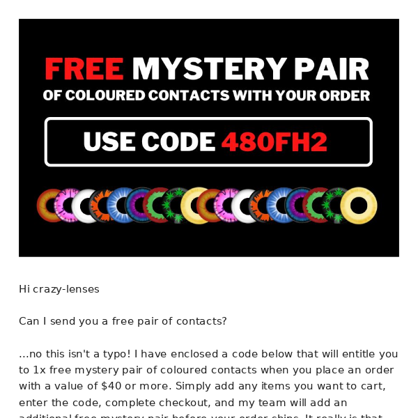 RE: FREE pair of coloured contacts? 🎃