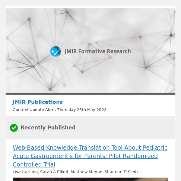 [JFR] Web-Based Knowledge Translation Tool About Pediatric Acute Gastroenteritis for Parents: Pilot Randomized Controlled Trial