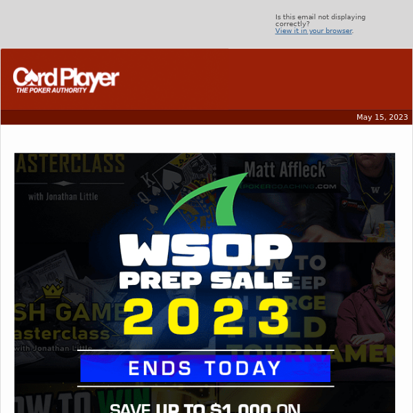 💰 FLASH SALE: Save $1,000! WSOP Prep Sale Ends Today!