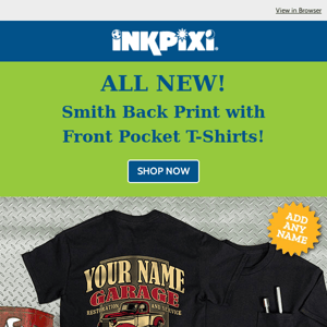 ALL NEW - Smith Back-Print with Front Pocket Tees!