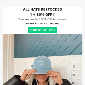 🔥 30% OFF ALL HATS 🔥