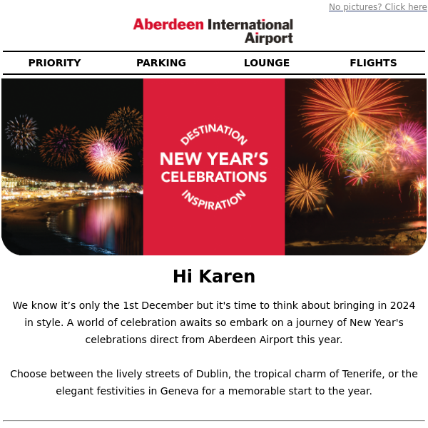 Bring in 2024 in style: unforgettable celebrations await Aberdeen Airport ✨