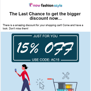 The Bigger Discount-15%off for your shopping cart‼‼