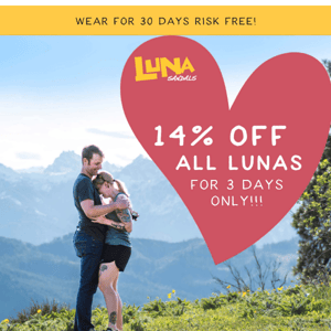 ♥️ 14% OFF ALL LUNAS! ⛰️