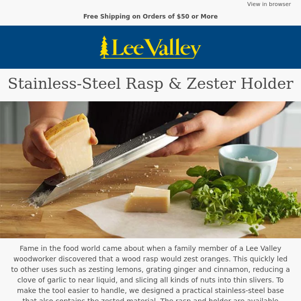 Our Stainless-Steel Rasp & Zester Holder