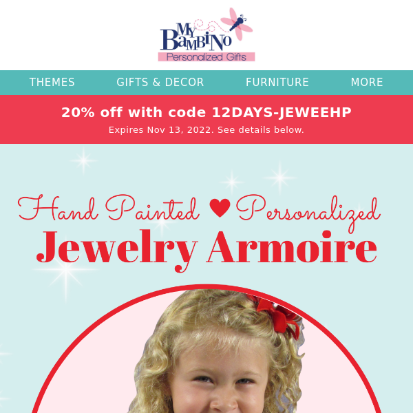 Gifts just for HER!! 20% Off Hand Painted Jewelry Armoires!