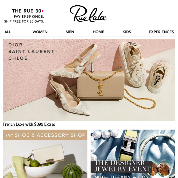 Dior, Saint Laurent, & Chloé: $399 Extras • The Shoe & Accessory Shop