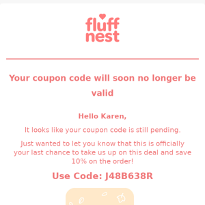 Your coupon code is about to expire!