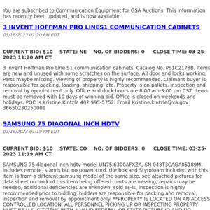 GSA Auctions Communication Equipment Update