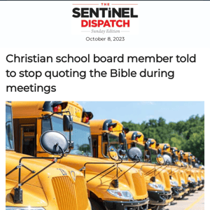 Christian school board member told to stop quoting the Bible