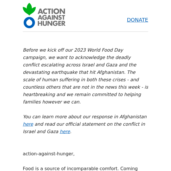 Announcing our World Food Day goal