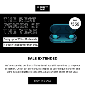 SALE EXTENDED: Up to 25% off sitewide