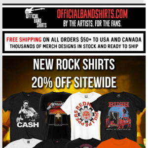 20% Off + New Rock Tees Just Added! 🤘
