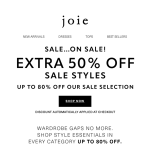 Total style refresh: up to 80% off sale items