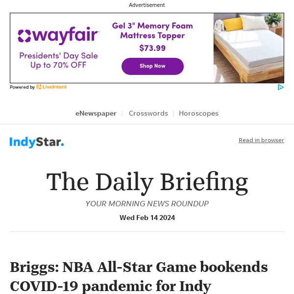 Briggs: NBA All-Star Game bookends COVID-19 pandemic for Indy