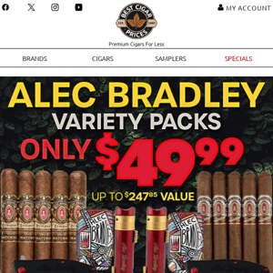 🎇 Alec Bradley Variety Packs only $49.99 🎇