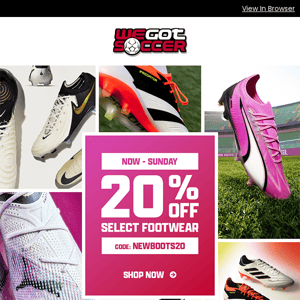 20% Off The Latest Footwear Through Sunday!