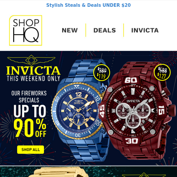 Invicta up to 90% OFF This Weekend Only