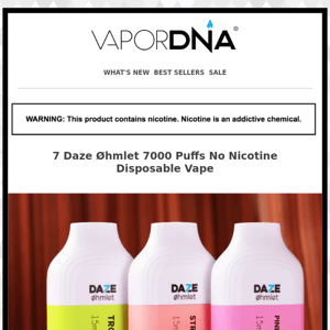 Full Flavors , Zero Nicotine --- 7 Daze Øhmlet 7000 Puffs No Nicotine Disposable Vape!